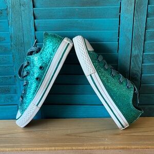 Converse Glittery Teal Kids Sneakers - size 1
